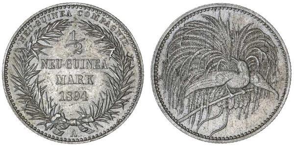 1/2 Mark New Guinea 銀 