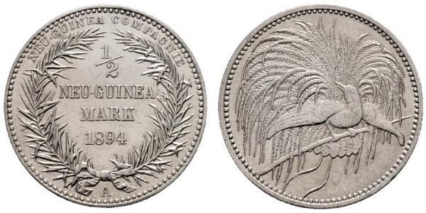 1/2 Mark New Guinea 銀 