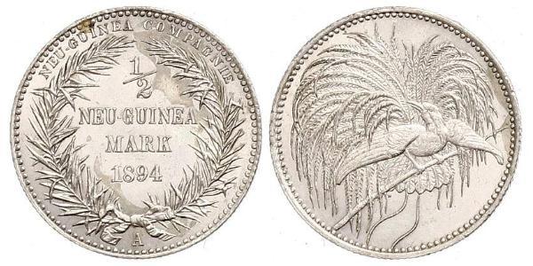 1/2 Mark New Guinea 銀 