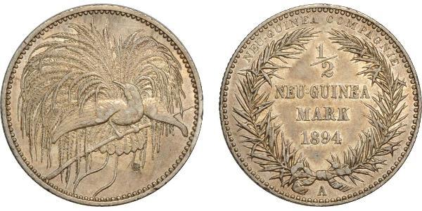 1/2 Mark New Guinea 銀 