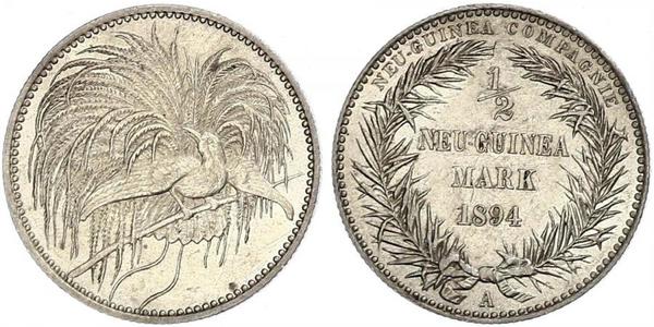 1/2 Mark New Guinea 銀 