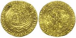 1/2 Noble Reino de Inglaterra (927-1649,1660-1707) Oro Enrique V (1386-1422)