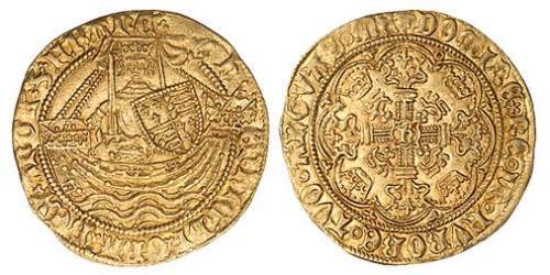 1/2 Noble Королевство Англия (927-1649,1660-1707) Золото Генрих VI (1421-1471)