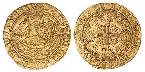 1/2 Noble Королівство Англія (927-1649,1660-1707) Золото Генріх VI (1421-1471)