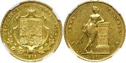 1/2 Onza / 4 Escudo Costa Rica 金 