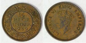 1/2 Paisa British Raj (1858-1947) Bronze George VI (1895-1952)