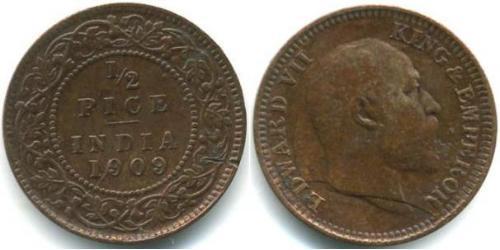 1/2 Paisa British Raj (1858-1947) Copper 