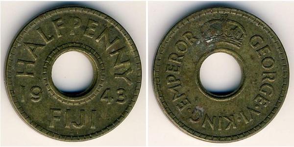 1/2 Penny Fiji Brass 