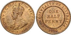 1/2 Penny Australia (1788 - 1939) Bronce Jorge V (1865-1936)