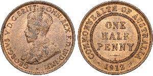 1/2 Penny Australia (1788 - 1939) Bronce Jorge V (1865-1936)