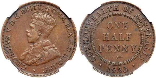 1/2 Penny Australia (1788 - 1939) Bronce Jorge V (1865-1936)