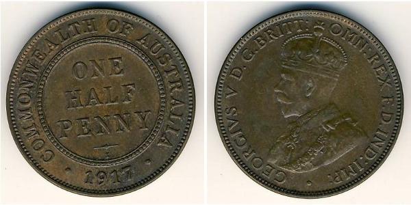 1/2 Penny Australia (1788 - 1939) Bronce Jorge V (1865-1936)
