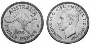 1/2 Penny Australia (1939 - ) Bronce 