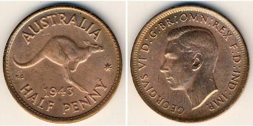 1/2 Penny Australia (1939 - ) Bronce 