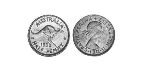 1/2 Penny Australia (1939 - ) Bronce Isabel II (1926-2022)