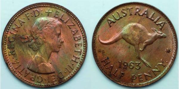 1/2 Penny Australia (1939 - ) Bronce 