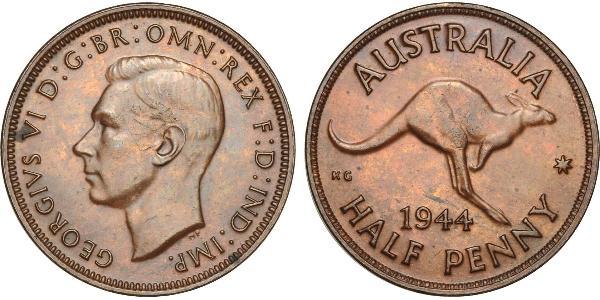 1/2 Penny Australia (1939 - ) Bronce 