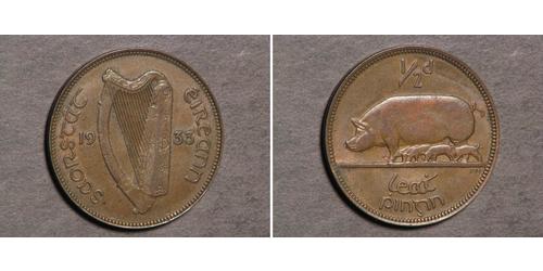 1/2 Penny Irlanda (1922 - ) Bronce 