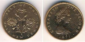 1/2 Penny Isla de Man Bronce Isabel II (1926-2022)