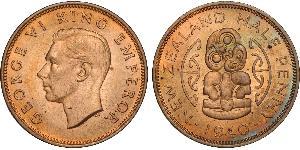 1/2 Penny Nueva Zelanda Bronce 