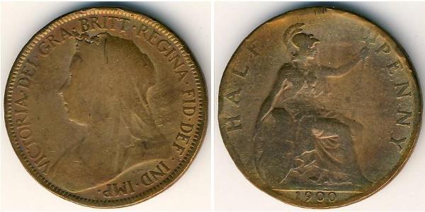 1/2 Penny Reino Unido Bronce 