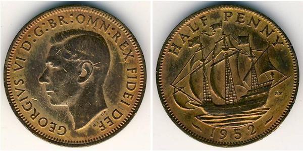 1/2 Penny Reino Unido Bronce 