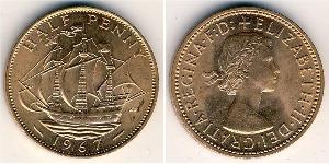 1/2 Penny Reino Unido (1922-) Bronce Isabel II (1926-2022)