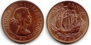 1/2 Penny Reino Unido (1922-) Bronce Isabel II (1926-2022)