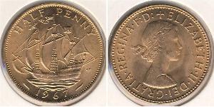 1/2 Penny Reino Unido (1922-) Bronce Isabel II (1926-2022)