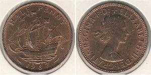 1/2 Penny Reino Unido (1922-) Bronce Isabel II (1926-2022)