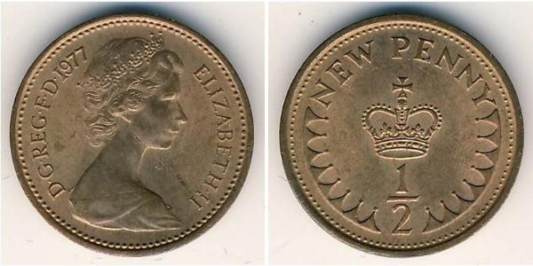 1/2 Penny Reino Unido (1922-) Bronce Isabel II (1926-2022)