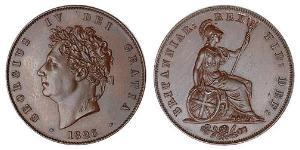 1/2 Penny Reino Unido de Gran Bretaña e Irlanda (1801-1922) Bronce Jorge IV (1762-1830)