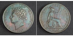 1/2 Penny Reino Unido de Gran Bretaña e Irlanda (1801-1922) Bronce Jorge IV (1762-1830)