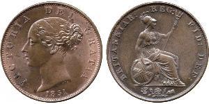 1/2 Penny Reino Unido de Gran Bretaña e Irlanda (1801-1922) Bronce Victoria (1819 - 1901)