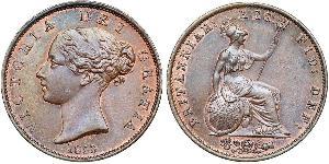 1/2 Penny Reino Unido de Gran Bretaña e Irlanda (1801-1922) Bronce Victoria (1819 - 1901)