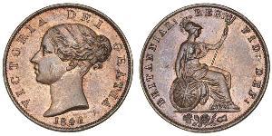 1/2 Penny Reino Unido de Gran Bretaña e Irlanda (1801-1922) Bronce Victoria (1819 - 1901)