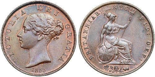 1/2 Penny Reino Unido de Gran Bretaña e Irlanda (1801-1922) Bronce Victoria (1819 - 1901)