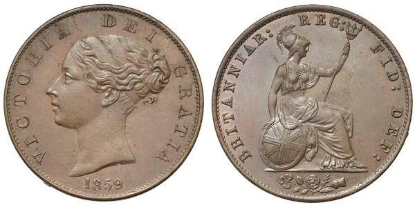 1/2 Penny Reino Unido de Gran Bretaña e Irlanda (1801-1922) Bronce Victoria (1819 - 1901)