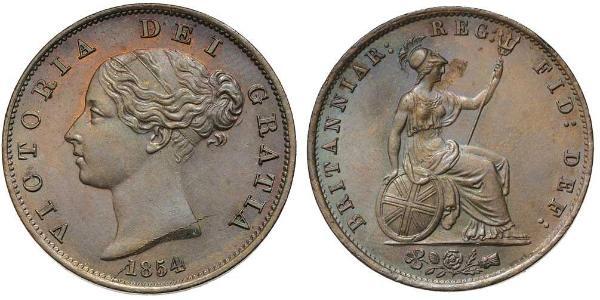 1/2 Penny Reino Unido de Gran Bretaña e Irlanda (1801-1922) Bronce Victoria (1819 - 1901)