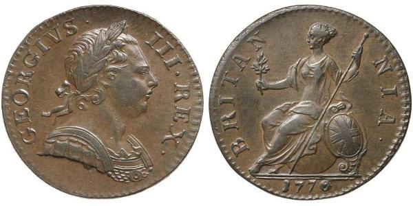 1/2 Penny Reino de Gran Bretaña (1707-1801) Bronce Jorge III (1738-1820)