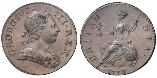 1/2 Penny Reino de Gran Bretaña (1707-1801) Bronce Jorge III (1738-1820)