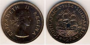 1/2 Penny Afrique du Sud Bronze Elizabeth II (1926-2022)