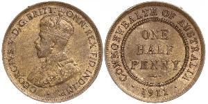 1/2 Penny Australia (1788 - 1939) Bronze George V of the United Kingdom (1865-1936)