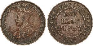 1/2 Penny Australia (1788 - 1939) Bronze George V of the United Kingdom (1865-1936)