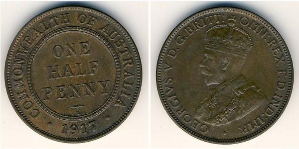 1/2 Penny Australia (1788 - 1939) Bronze George V of the United Kingdom (1865-1936)