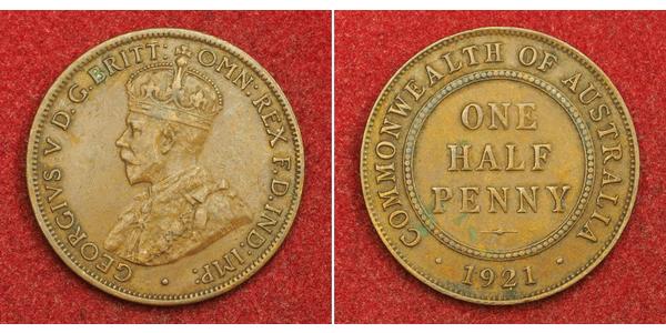 1/2 Penny Australia (1788 - 1939) Bronze George V of the United Kingdom (1865-1936)