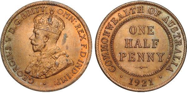 1/2 Penny Australia (1788 - 1939) Bronze George V of the United Kingdom (1865-1936)