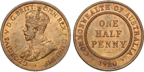 1/2 Penny Australien (1788 - 1939) Bronze George V (1865-1936)