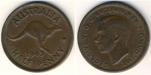 1/2 Penny Australien (1939 - ) Bronze 