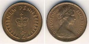 1/2 Penny Feriind Kiningrik (1922-) Bronze Elizabeth II (1926-2022)